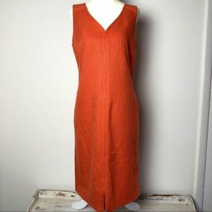 Talbots Orange Sheath Dress with Pockets